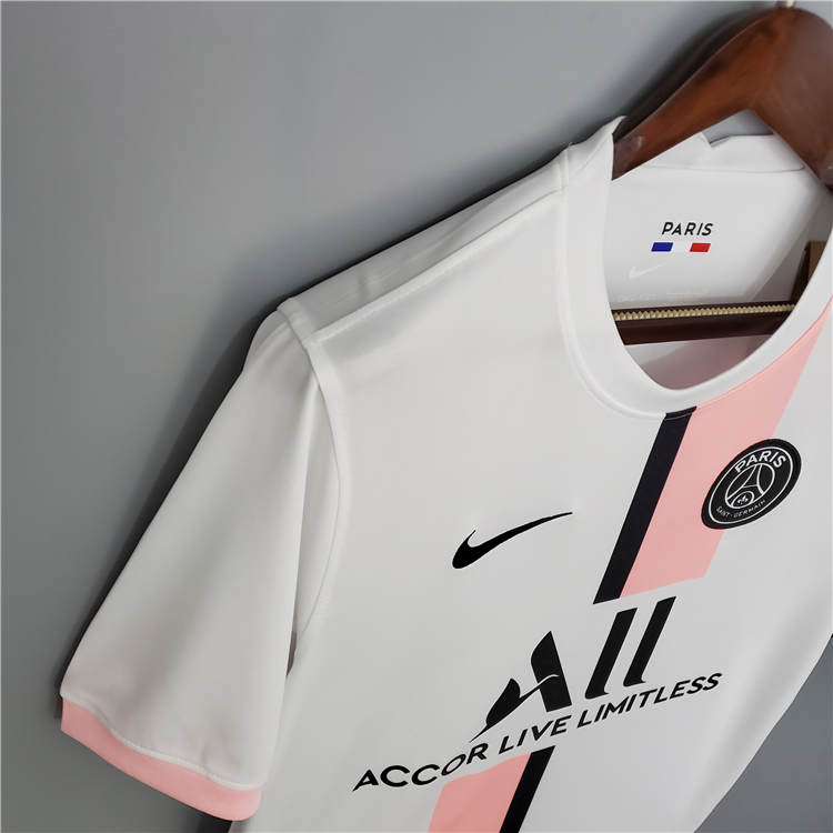 Paris Saint Germain 21-22 Away White&Pink PSG Messi #30 Soccer Jersey Football Shirt - Click Image to Close